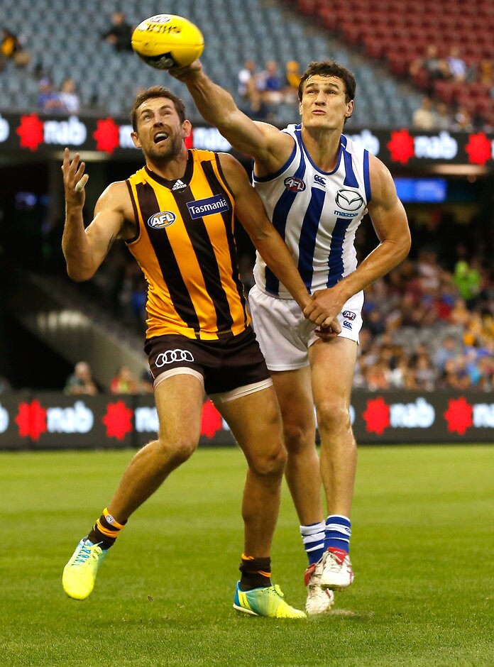 AFL 2016 NAB Challenge - Hawthorn v North Melbourne Hawk skipper Luke Hodge set the early standard before being rested in the second half - ${keywords}